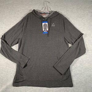 Gerry Hoodie Mens Large Gray Lightweight Stretch Pullover Logo Pocket Knit